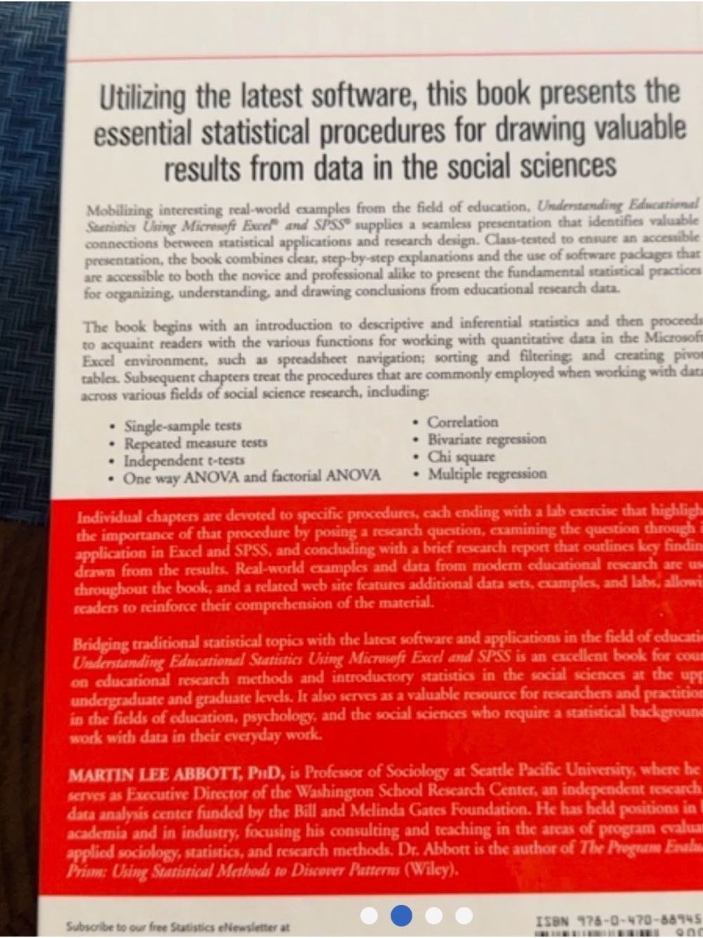Understanding Educational Statistics Using Microsoft Excel and SPSS - Red - Picture 2 of 4